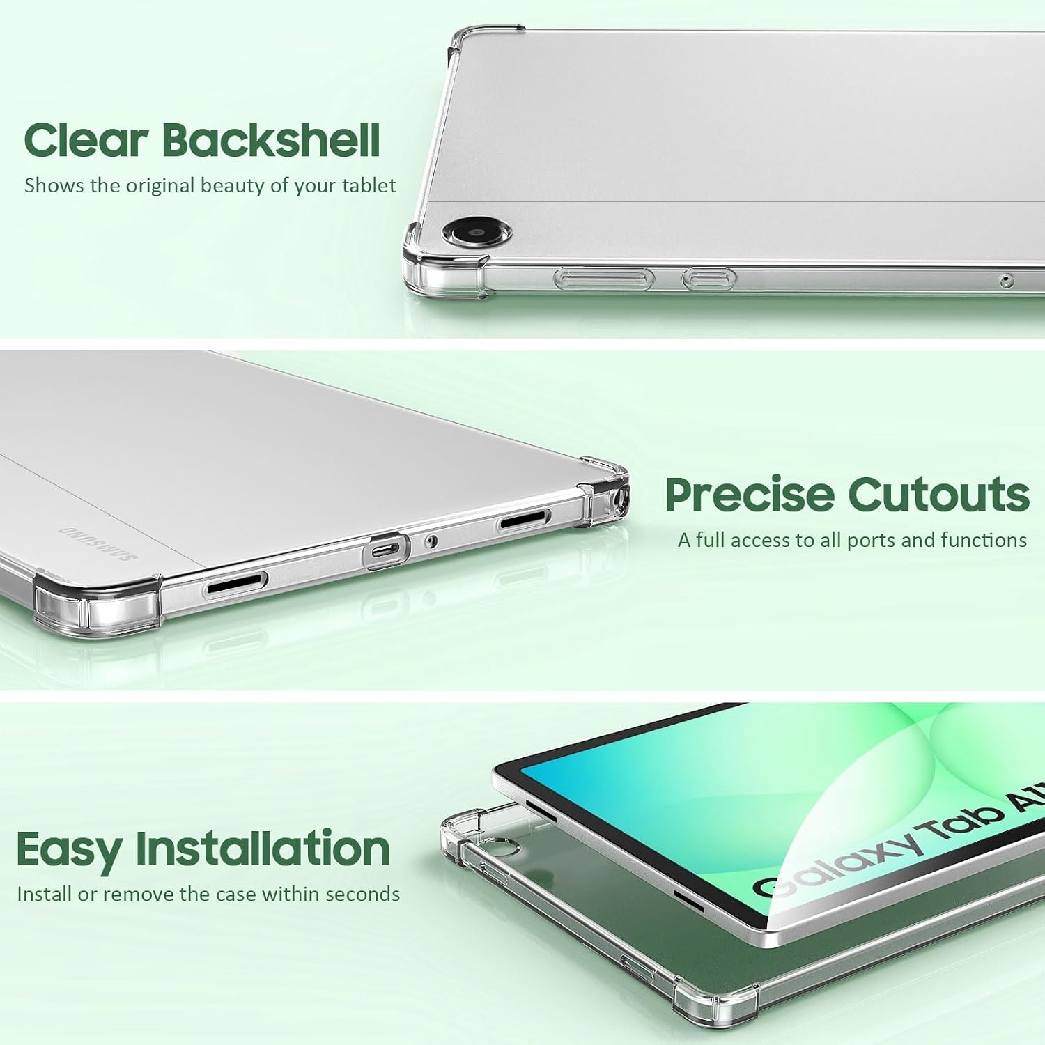 Detalle 2 de TiMOVO Transparent Hülle für Samsung Galaxy Tab A11+/A11 Plus 11 Zoll 2025 – Ultradünn & Klar