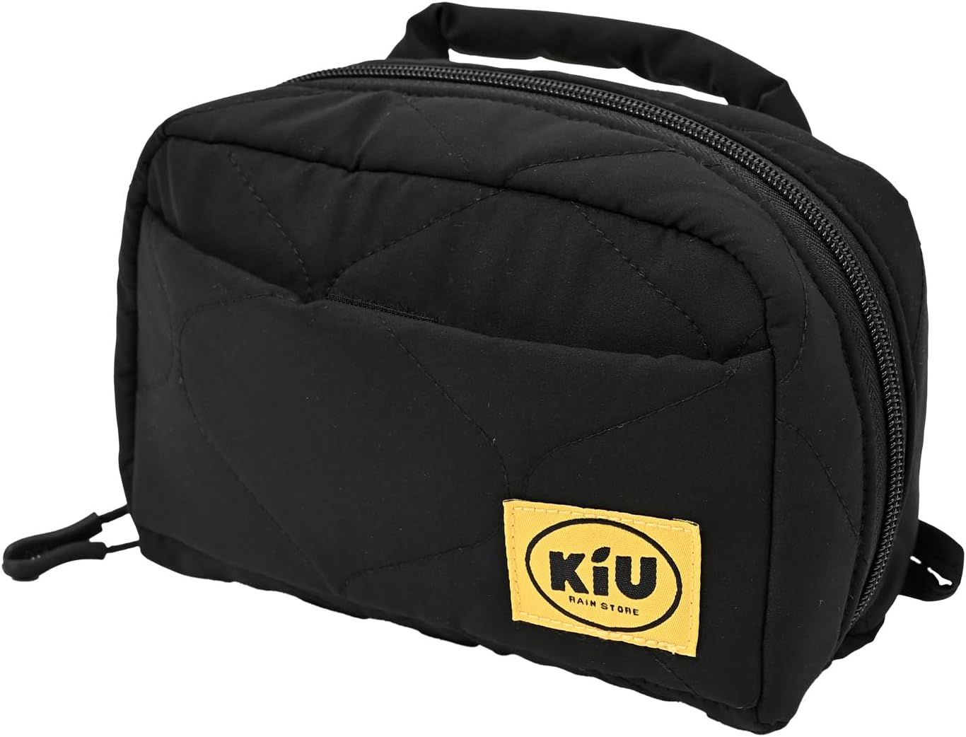 Detalle 1 de KiU K480-900 パデッドスクエアポーチ はっ水キルティング・ダブルファスナー・ブラック