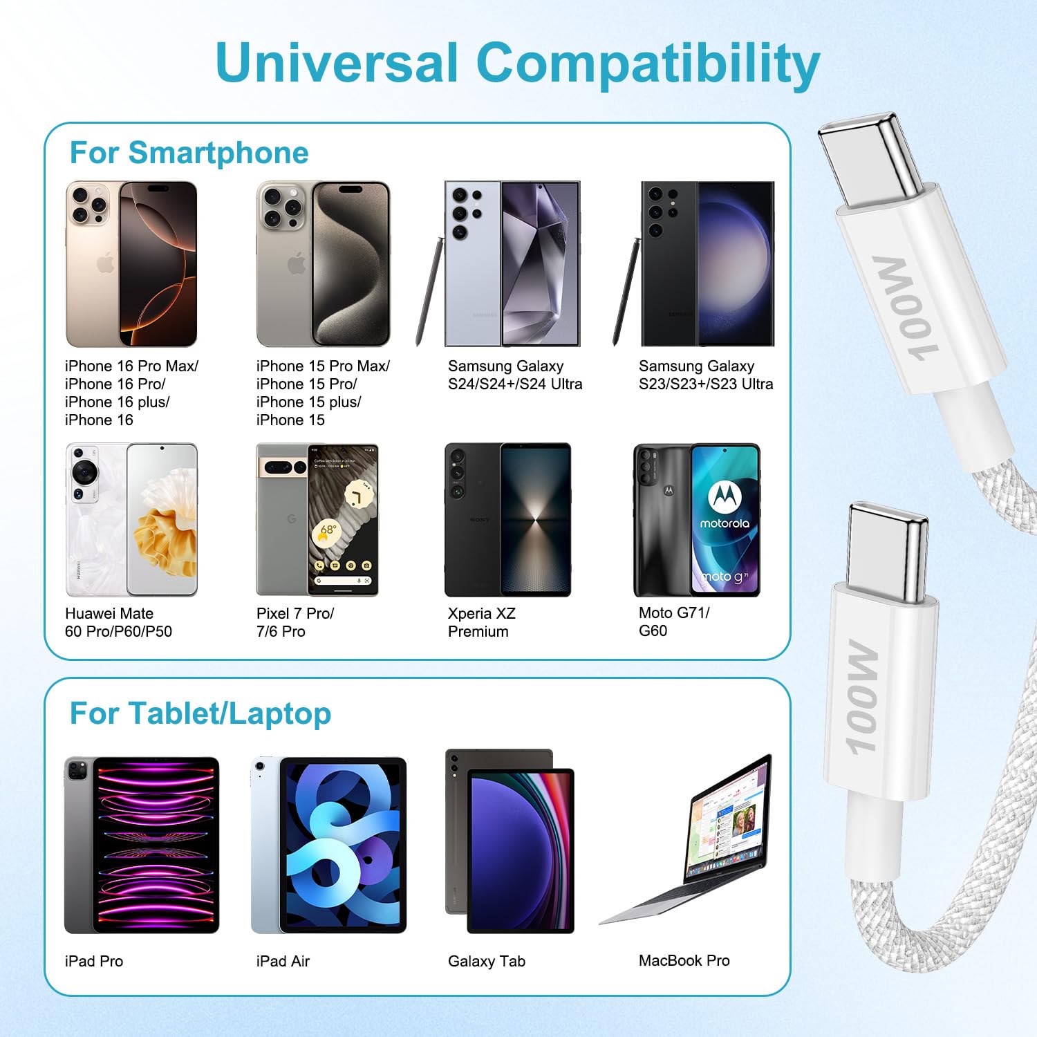 Thumbnail 6 de USB C Kabel 100W Weiß PD3.0