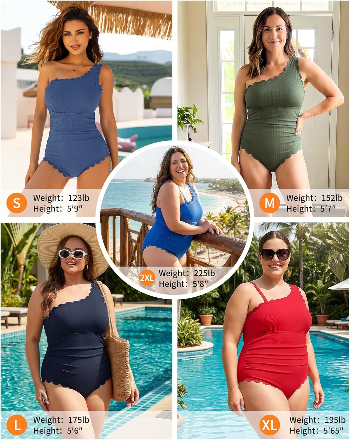 Thumbnail 4 de Charmo One Shoulder Swimsuit Ribbed Cutout