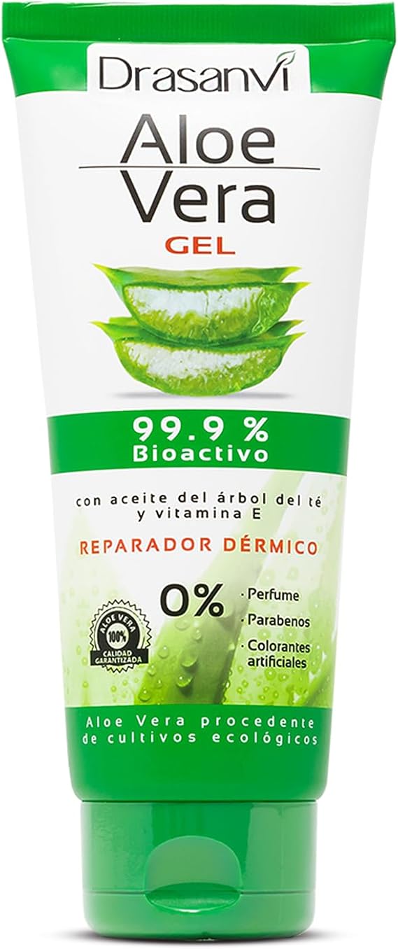 Detalle de DRASANVI Gel Aloe Vera con Árbol de Té y Vitamina E 🌿 Hidratación y Reparación