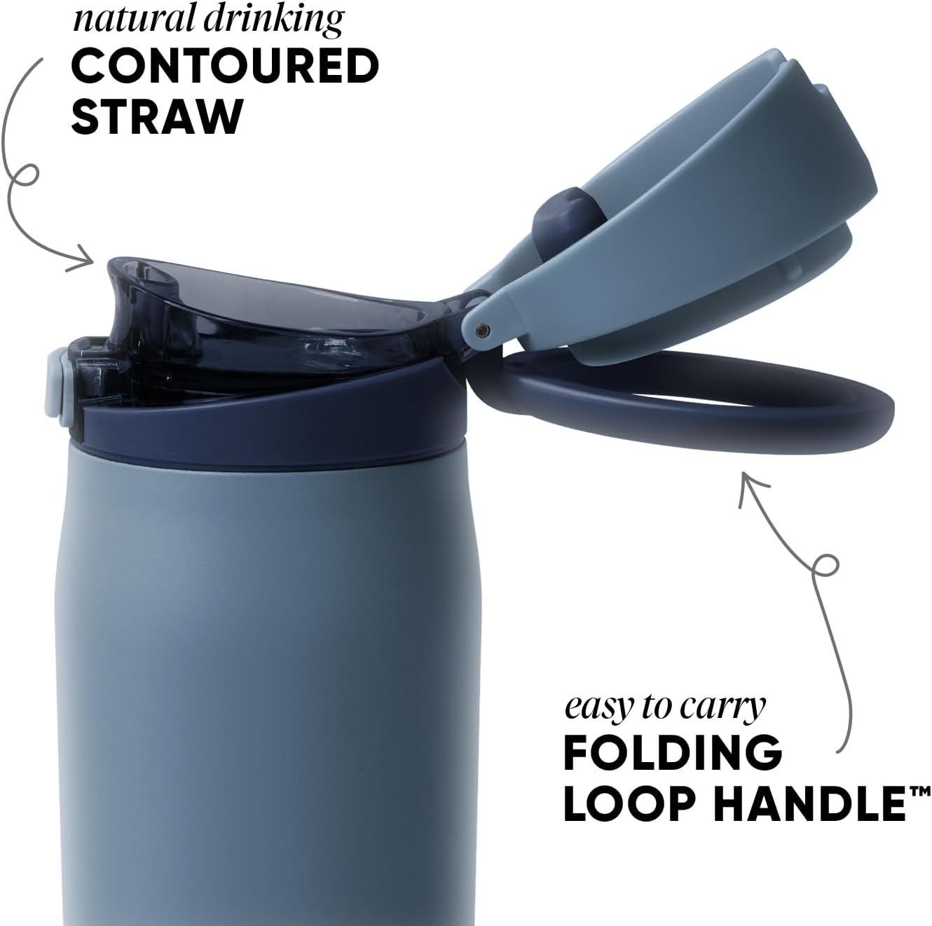Detalle de Borraccia Simple Modern Mesa Loop con cannuccia – 890 ml, Deep Dune