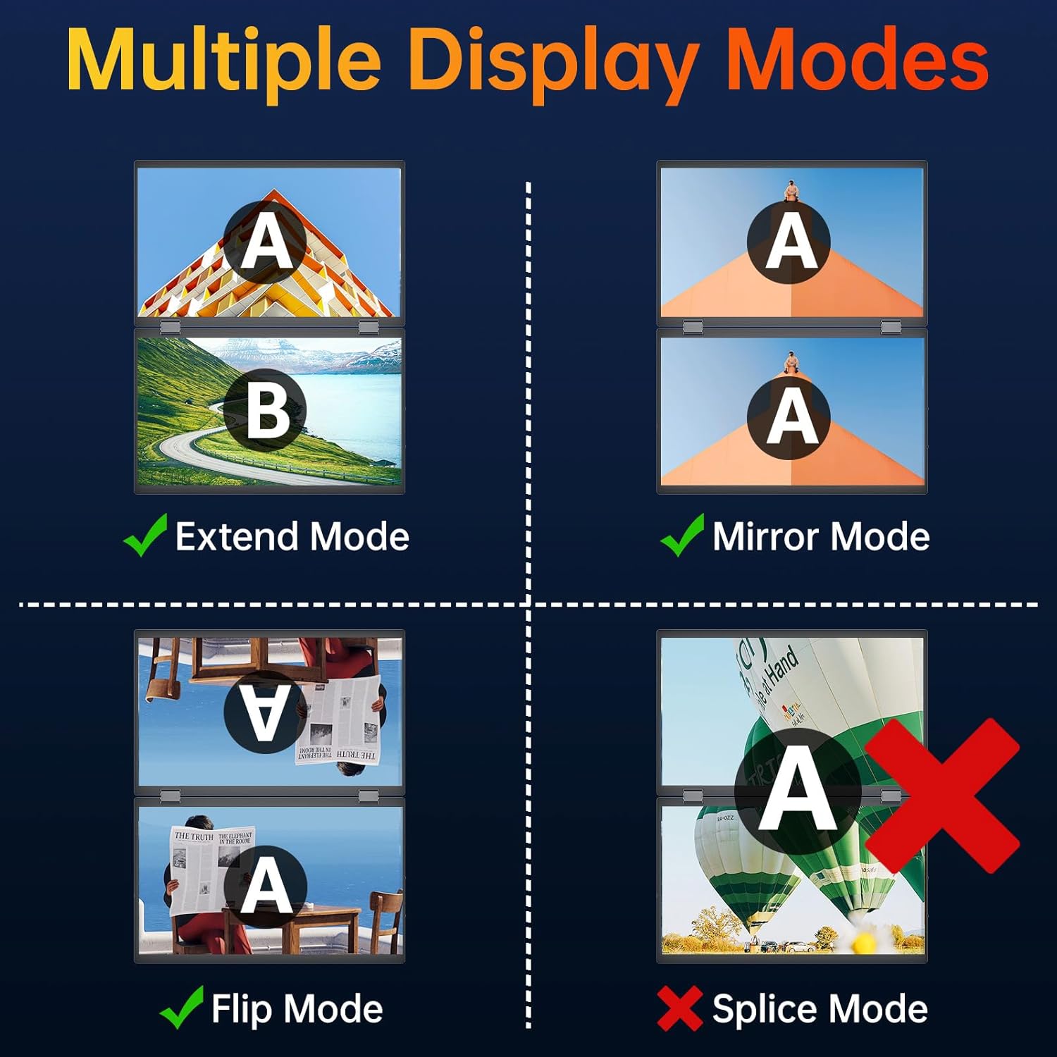 Thumbnail 6 de VisionOwl Portable Monitor Dual 15.6 Inch 1080P