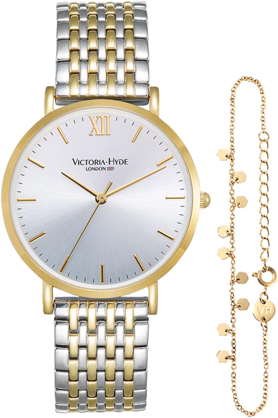 Detalle de VICTORIA HYDE orologio da donna analogico al quarzo in acciaio bicolore, impermeabile 3 ATM