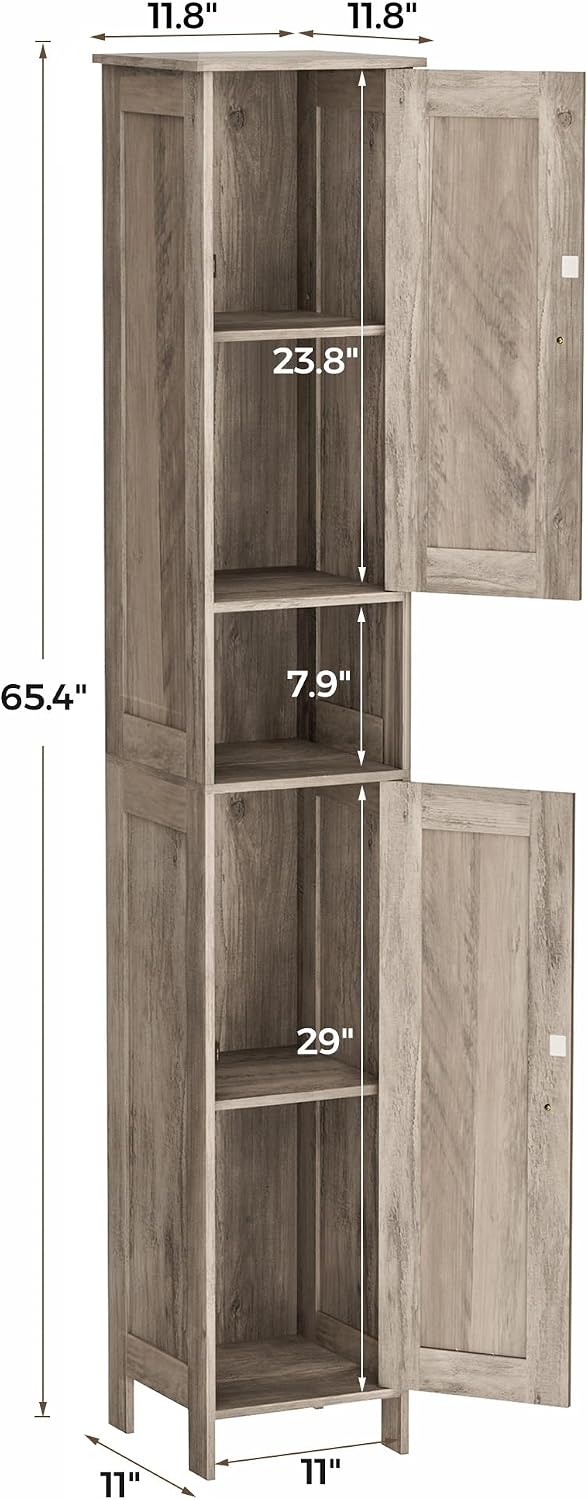 Detalle de Homleke Bathroom Storage Cabinet, 11.8-inch Wide