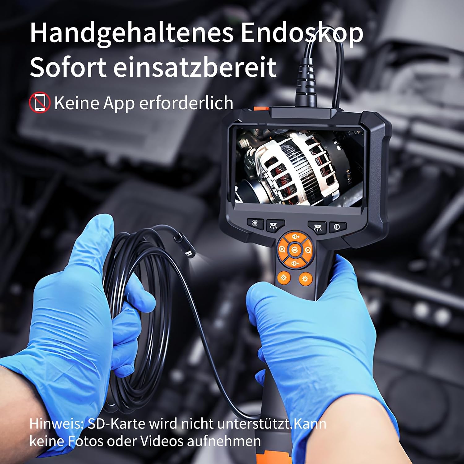 Detalle 2 de AOPICK Dual-Lens Endoskopkamera mit Licht (8 mm, IP67) und 4,3" IPS-Bildschirm – 1080P HD für Rohr- und Kanäleinsichten