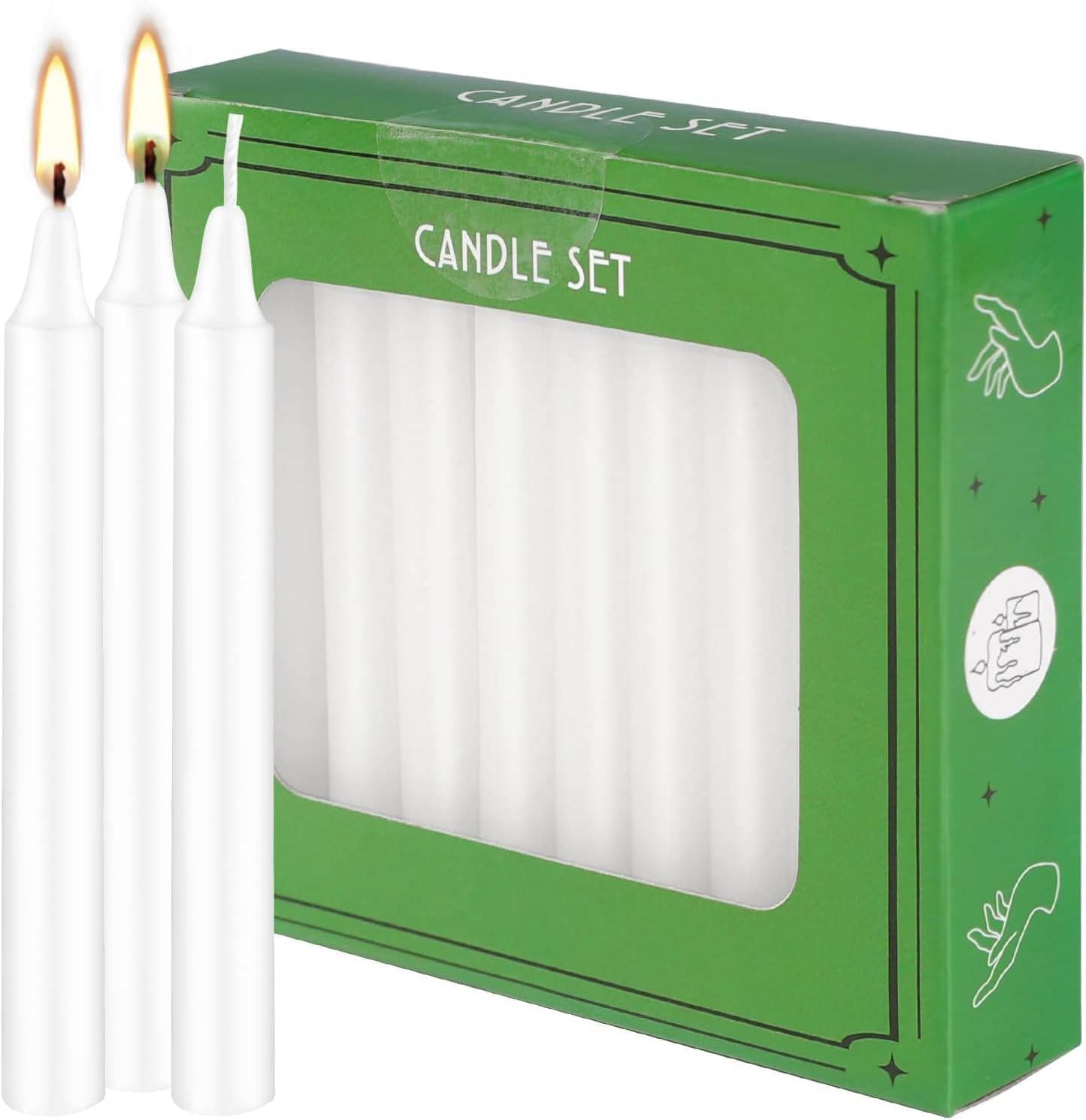 YOROXRG 40 Mini White Candles, 4-Inch