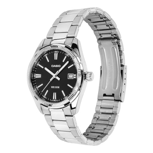 Detalle de Casio Collection, reloj analógico de cuarzo unisex con acero inoxidable y fecha
