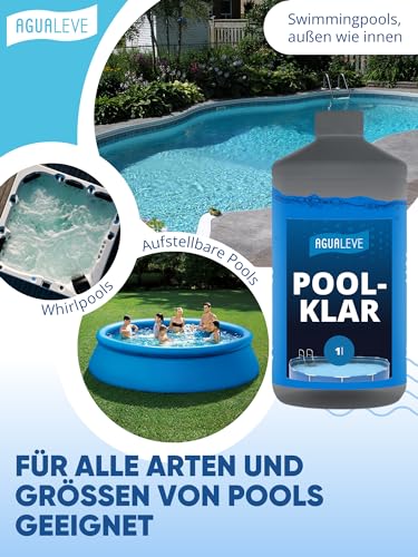 Detalle de AGUALEVE Poolklar 1l – Kristallklar 2.0 Formel für perfektes Poolwasser (NEU)