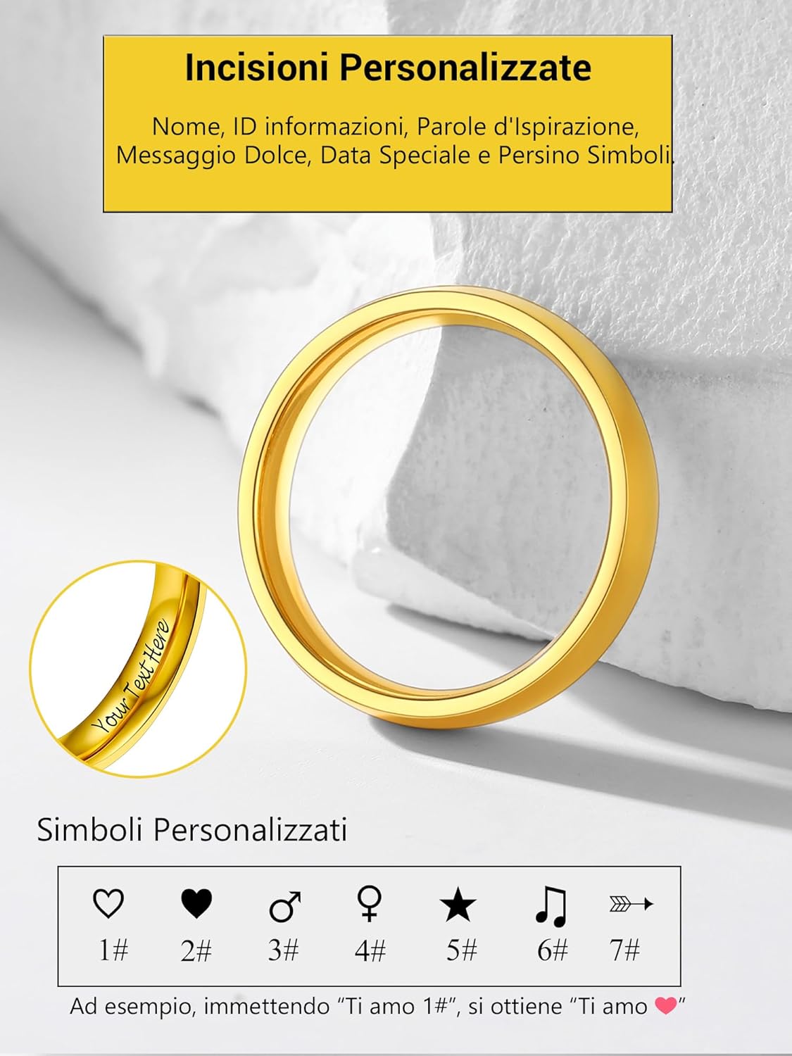 Thumbnail 5 de PROSTEEL Anello Uomo Donna Incisione Personalizzabile: In acciaio inox, Oro 18K Placcato o Nero • Confezione regalo