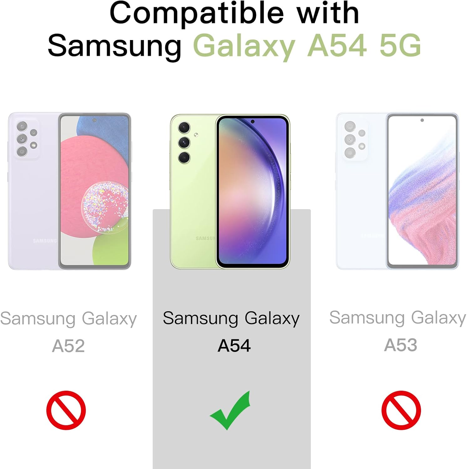Thumbnail 1 de JETech-hoesje voor Samsung Galaxy A54 5G, transparant met TPU-rand en PC-achterkant