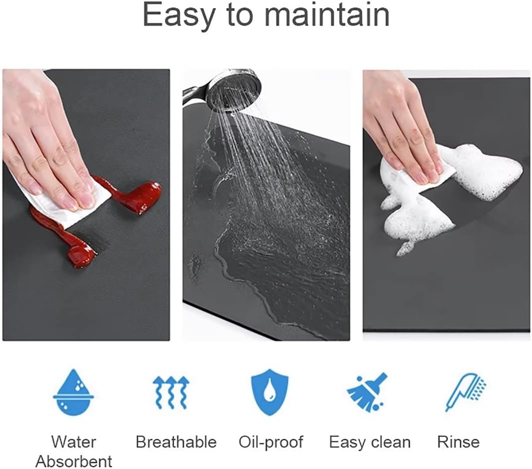 Detalle de Hovoto Draining Mat (40x60cm) – Super absorbent anti-slip draining and drying mat