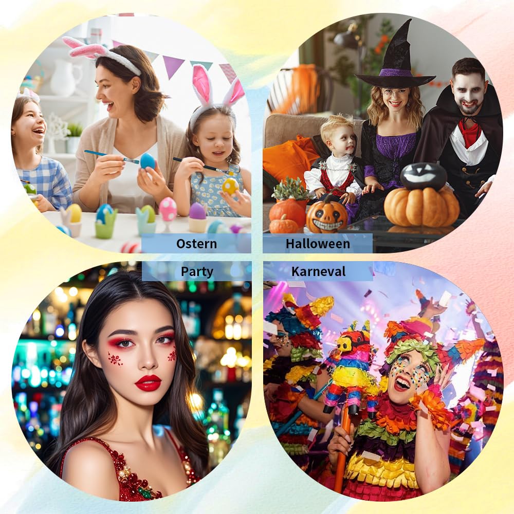 Thumbnail 5 de Kebuye Kinder Gesichts Farben Kinderschminke-Set mit 42 Farben (Body & Face Paint)