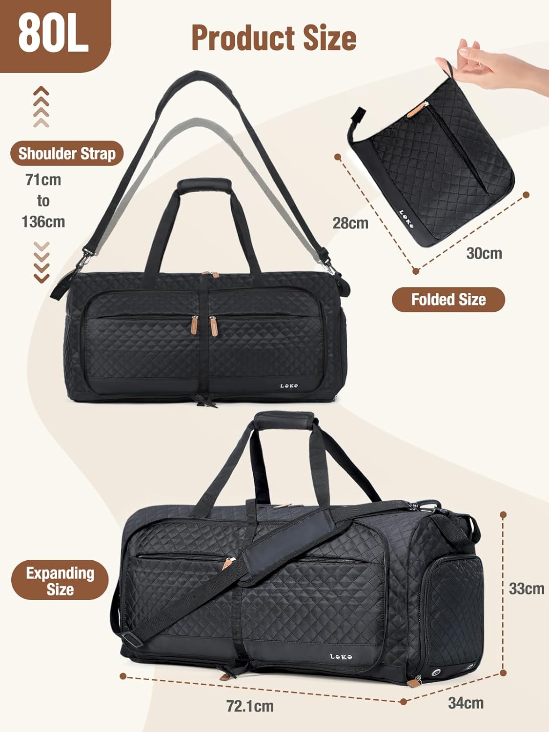 Thumbnail 2 de Lekesky Reisetasche Damen 80L
