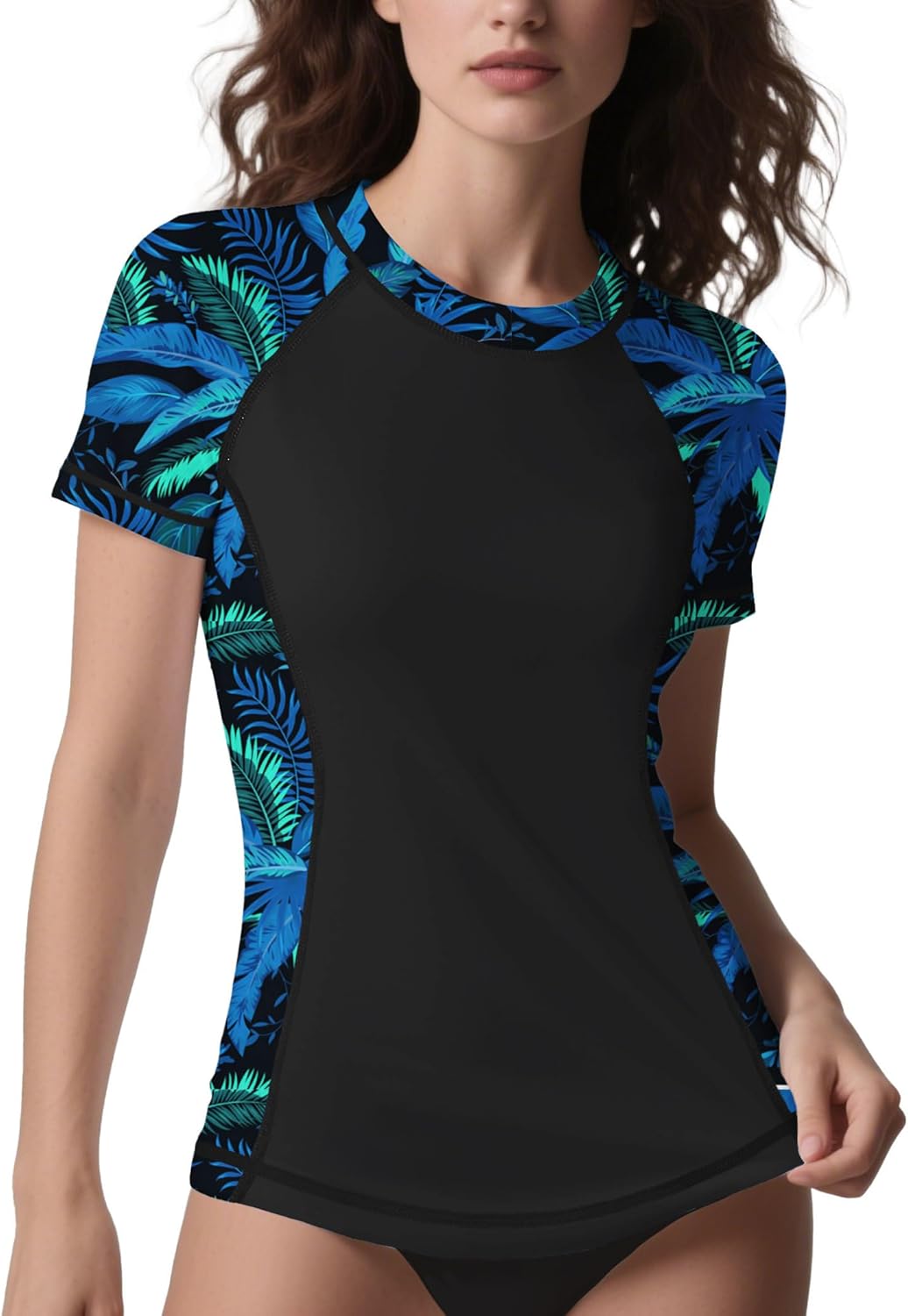 Detalle de ANGEL CITIZ Rash Vest Women Short Sleeve UPF 50+ Rash Guard