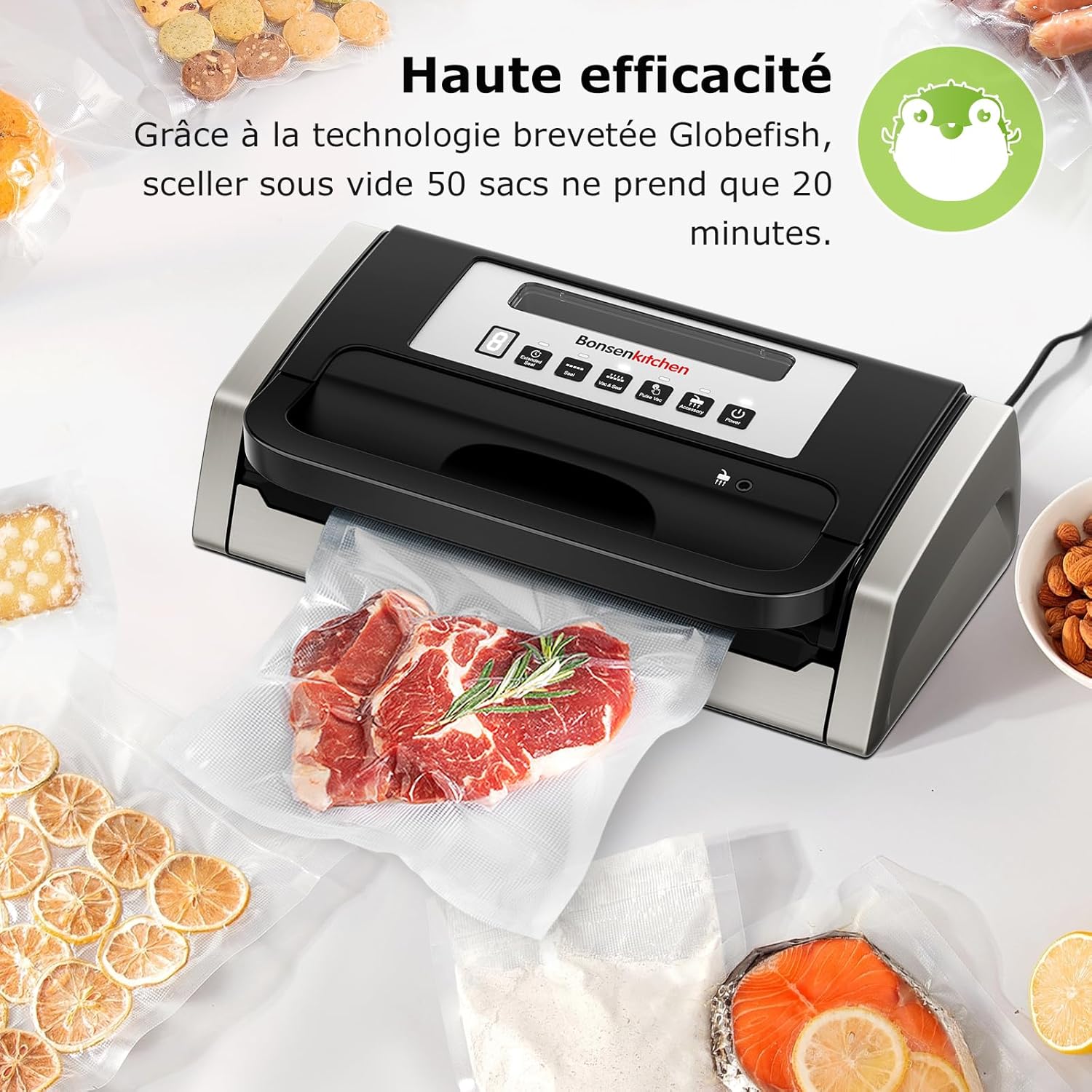 Thumbnail 6 de Bonsenkitchen Machine Sous Vide Alimentaire – Puissante, silencieuse et pratique pour la conservation en lot