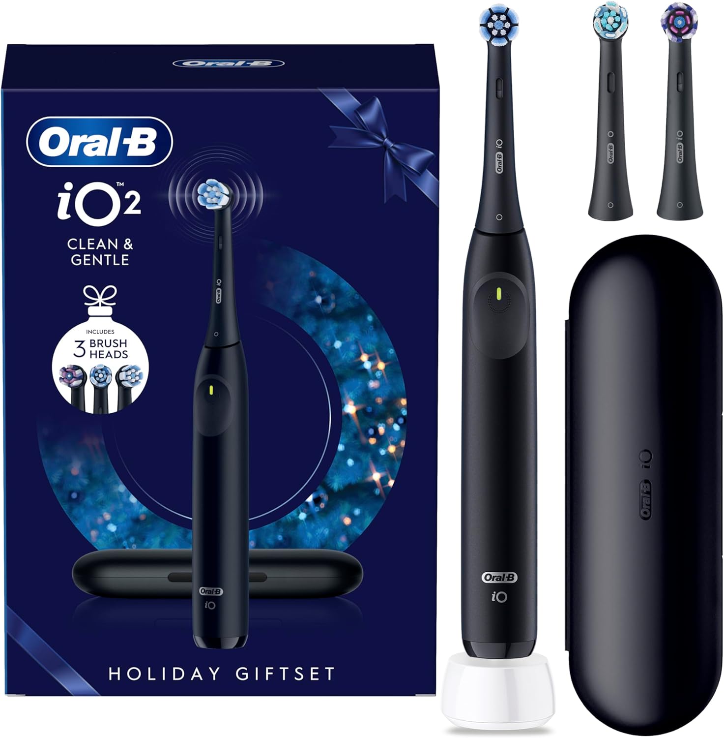 Detalle de Oral-B iO2 Night Black electric toothbrush 3 refills 🪥