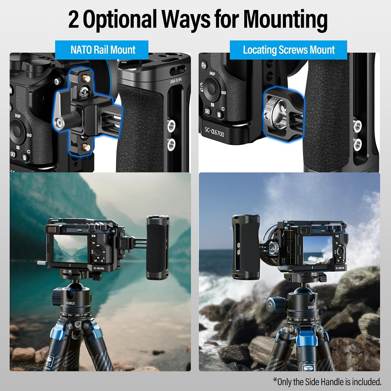 Thumbnail 3 de SIRUI AM-SHN Side Handle for ARRI/NATO Mount – Lightweight, Adjustable Cage Grip