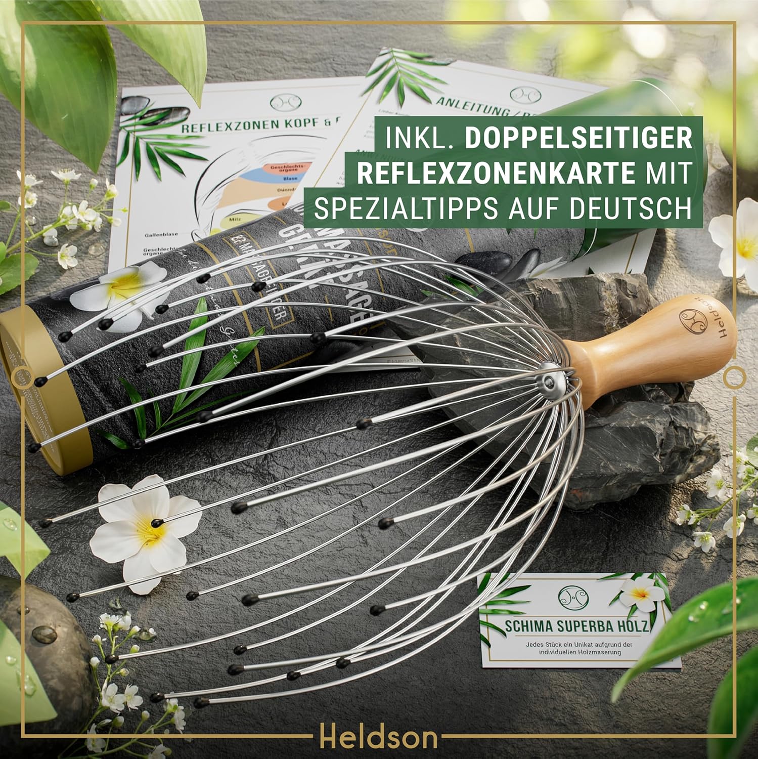 Detalle de HELDSON Premium Kopfmassage Spinne 1 Stück
