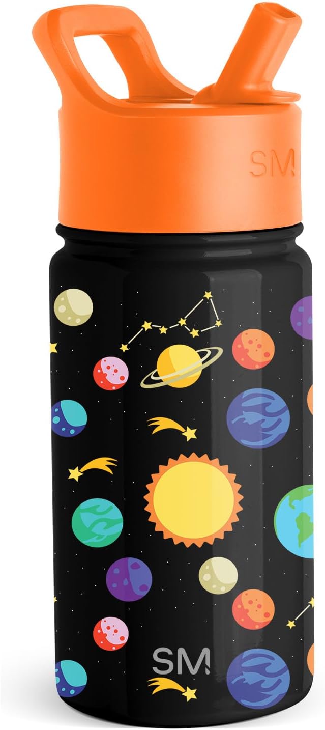 Detalle de Simple Modern Summit 415ml Borraccia con Cannuccia per Bambini in Acciaio Inossidabile - Modello Summit Solar System