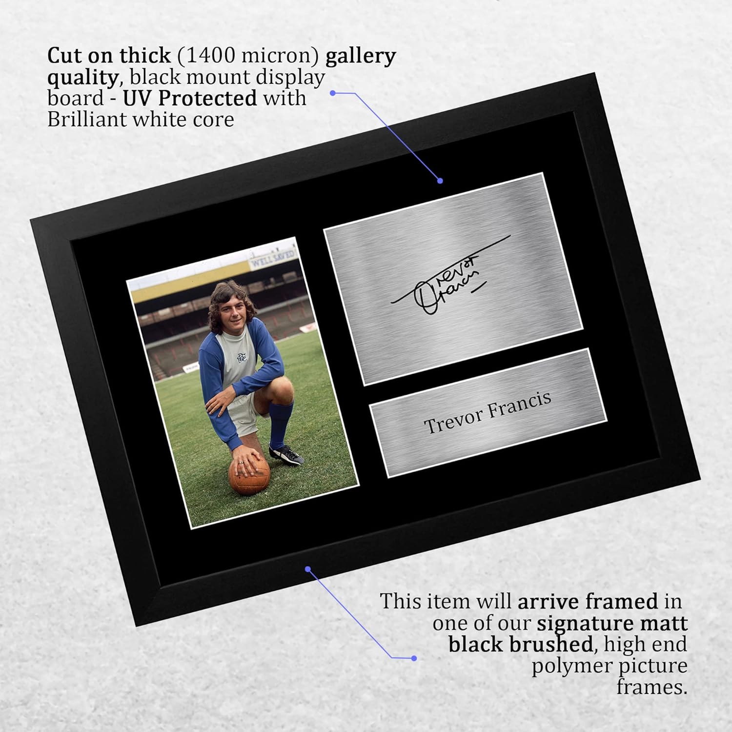 Thumbnail 2 de HWC Trading A4 Framed Signed Trevor Francis Birmingham City Autograph Picture (Gift-ready)