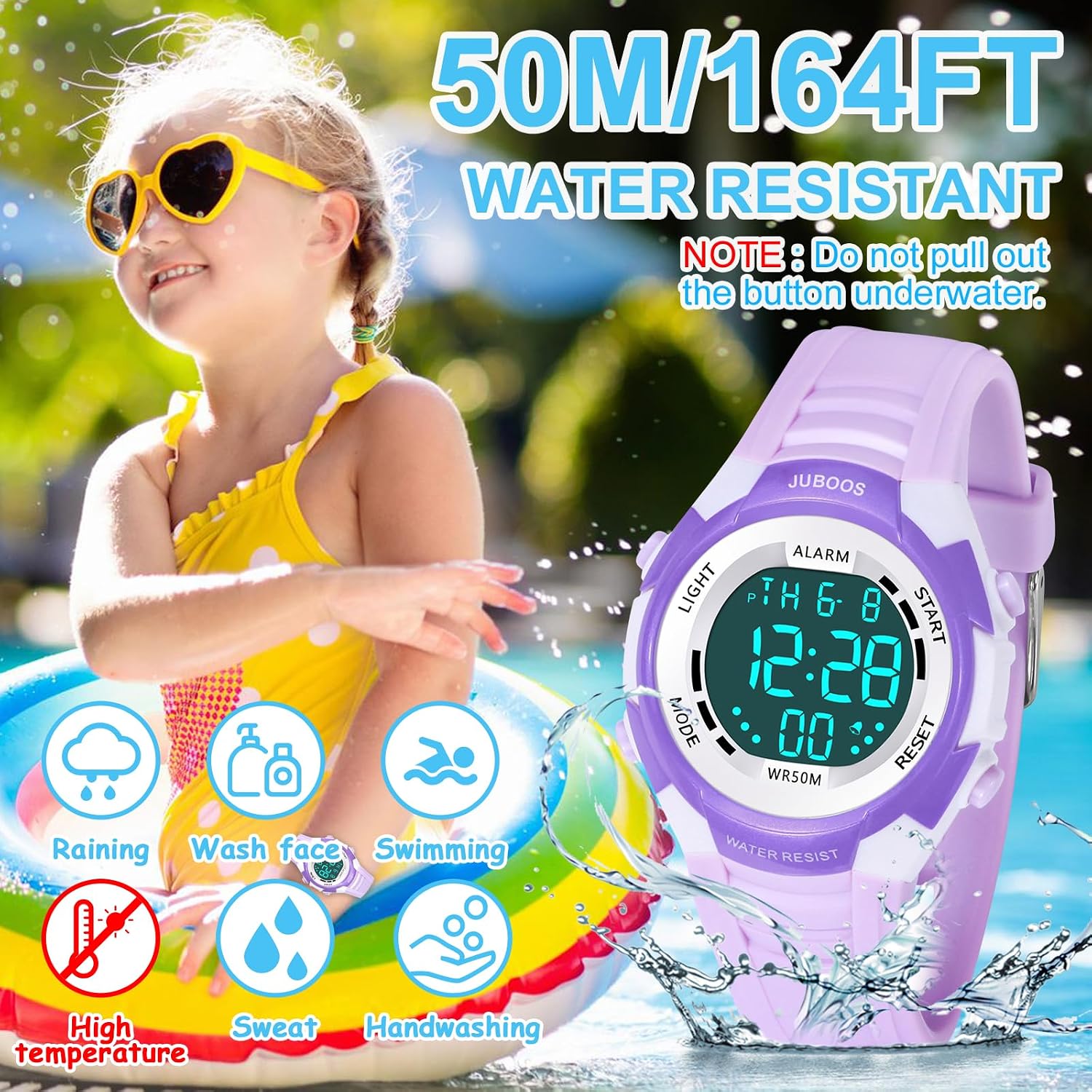 Detalle 2 de Juboos Reloj Digital Deportivo para Niños 5ATM