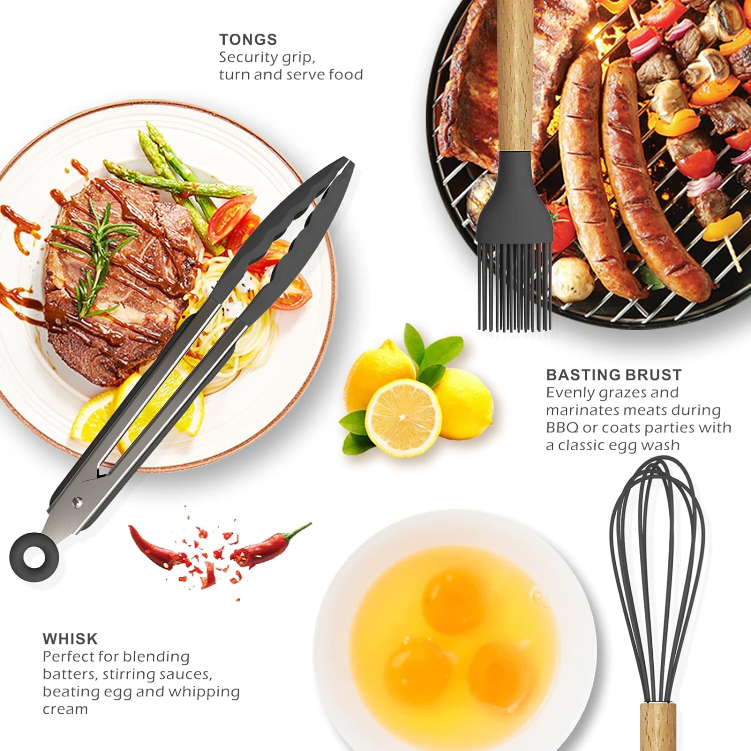 Thumbnail 3 de oannao Silicone Cooking Utensils Kitchen Utensil Set (BPA-Free) — Heat Resistant up to 446°F