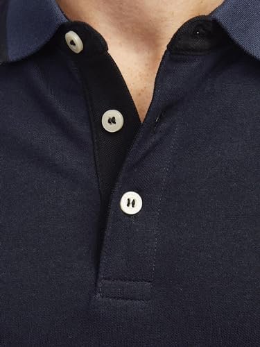 Thumbnail 5 de JACK & JONES Jjepaulos Polo Ss Noos para hombre en marino (100% algodón, corte entallado)