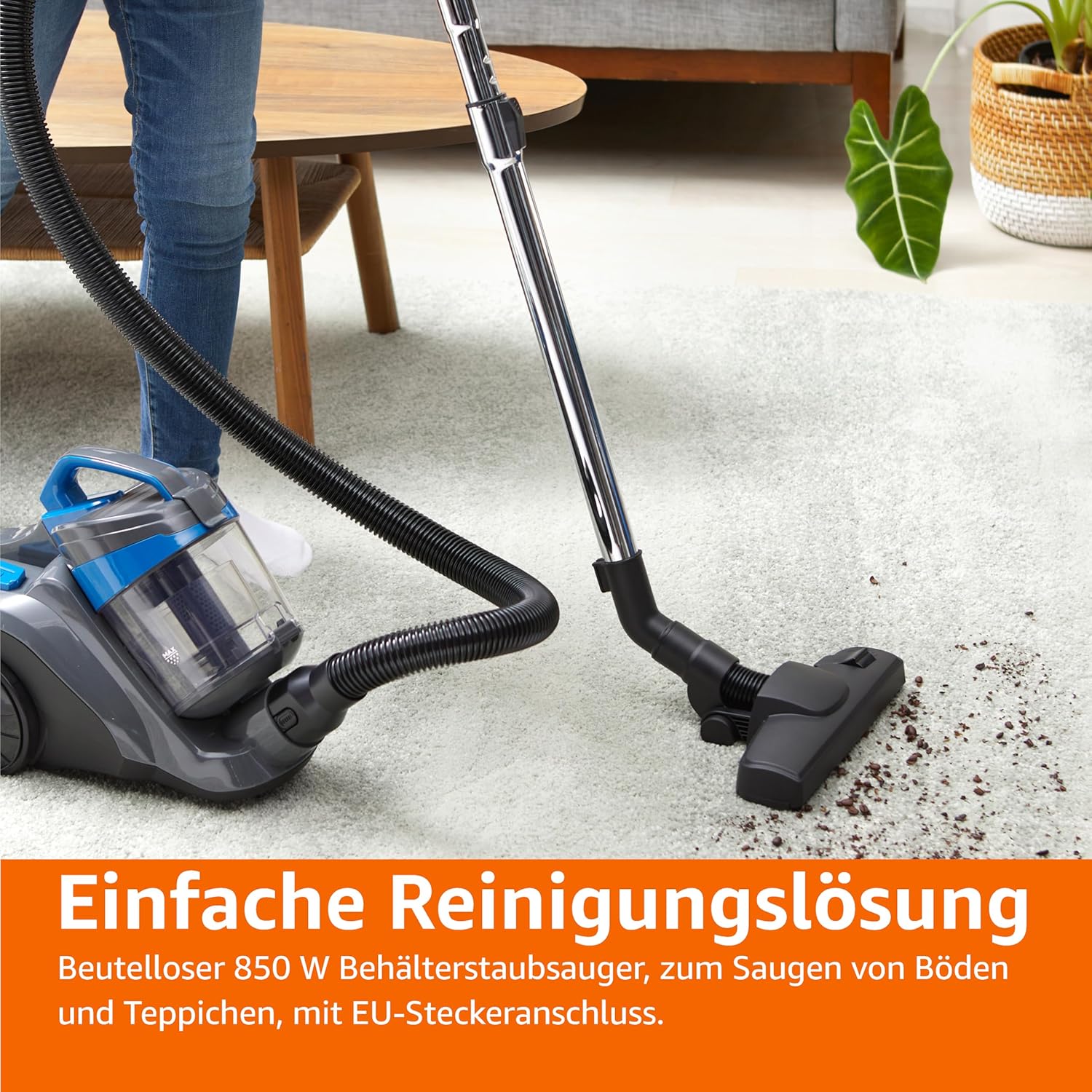 Thumbnail 6 de Amazon Basics Bodenstaubsauger ohne Beutel 1.7L – Kompakt, 850 W, HEPA-Filter, 3-Fach-Aktionsdüse
