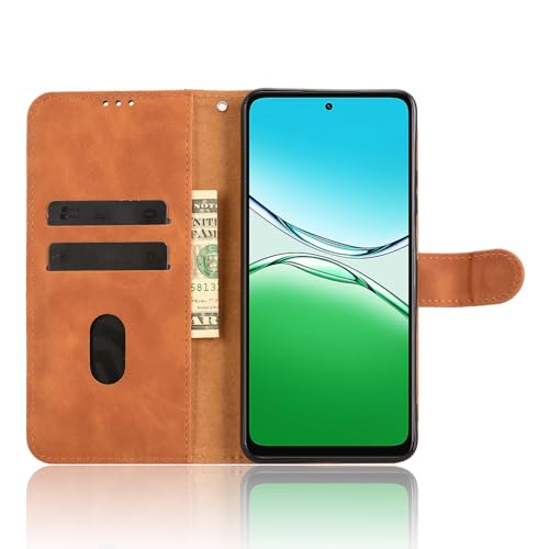 Detalle 2 de WBWONE Coque flip en cuir PU pour Oppo A5 4G/5G – Portefeuille magnétique, fentes pour cartes – Brown
