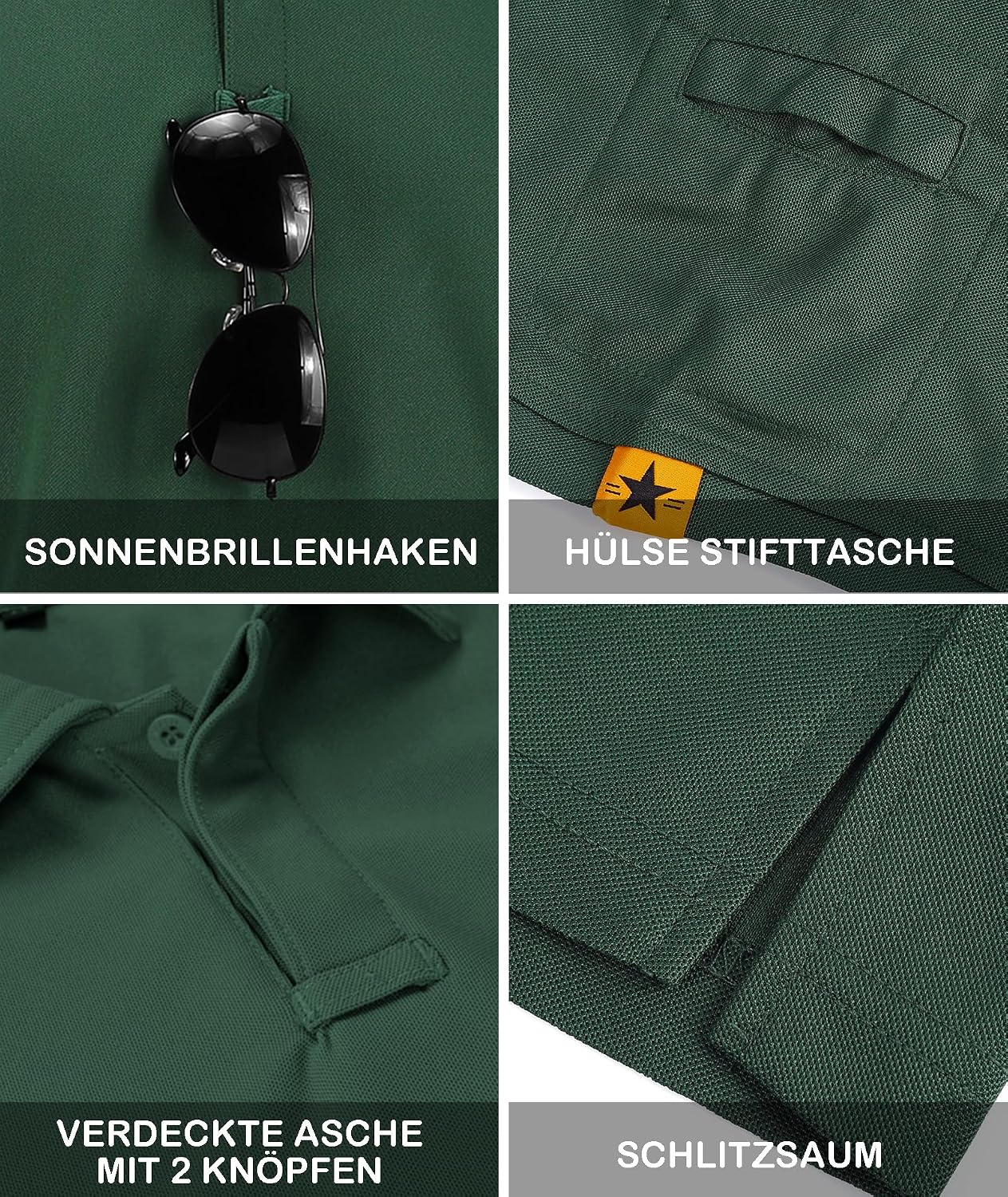 Detalle de JACKETOWN Polo Shirt da Uomo a Manica Corta ad Asciugatura Rapida, Regular Fit per Tennis e Golf