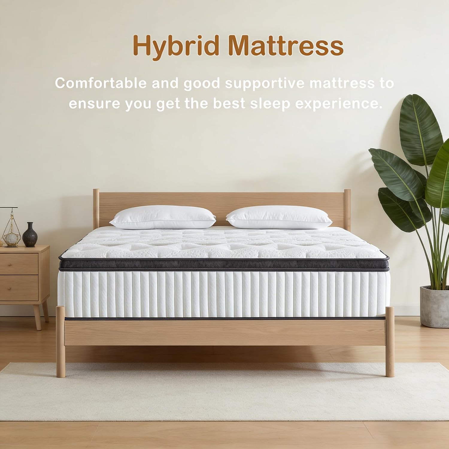 Detalle de Naruchu Full Mattress, 12-Inch Hybrid with Memory Foam and Pocket Springs