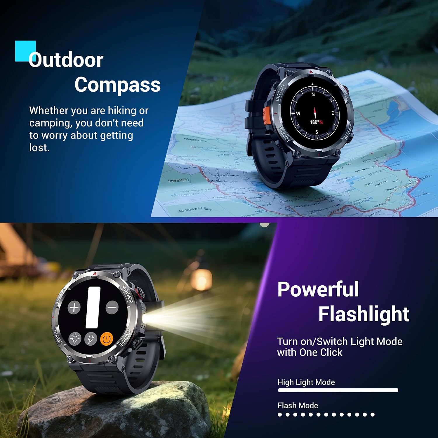 Thumbnail 2 de Blackview Military Smart Watch 1.45" fitness tracker