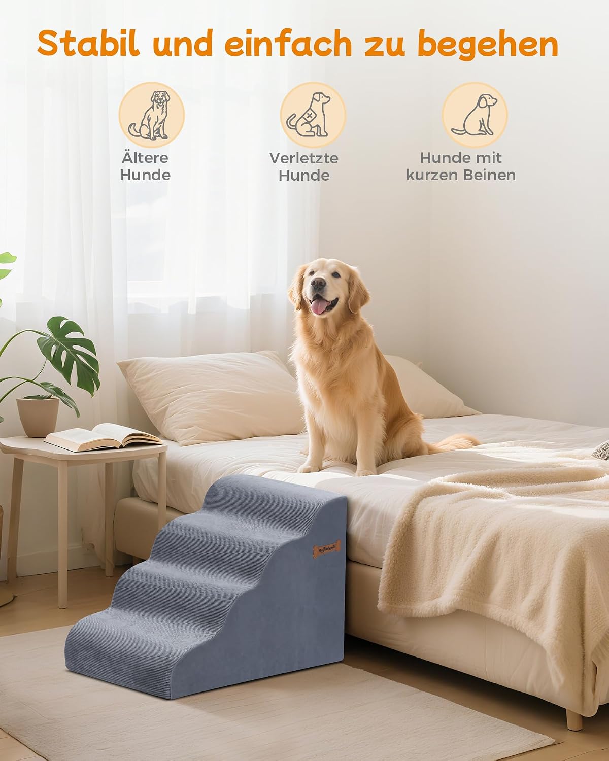 Thumbnail 6 de Rugotuyonr 4-Steps Dog Stairs hondentrap met 4 treden en antislipbodem