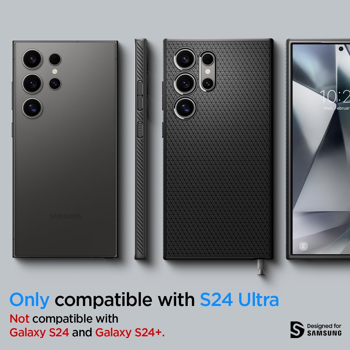 Thumbnail 1 de Spigen Coque Liquid Air pour Samsung S24 Ultra – Noir mat, protection coins et coussin d’air