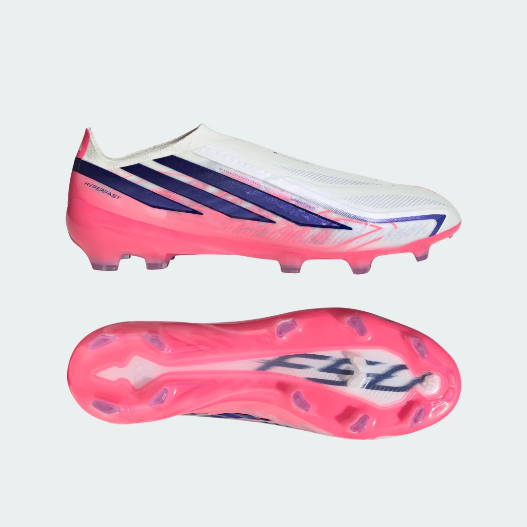 Detalle de Bota de fútbol sin cordones F50 Hyperfast Pro – césped natural seco (Blanco) | Adidas