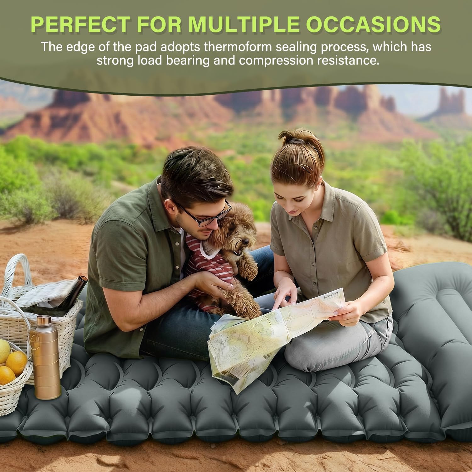 Thumbnail 6 de FUN PAC Camping Sleeping Pad: Ultralight, 3-Inch Thick with Built-In Pillow