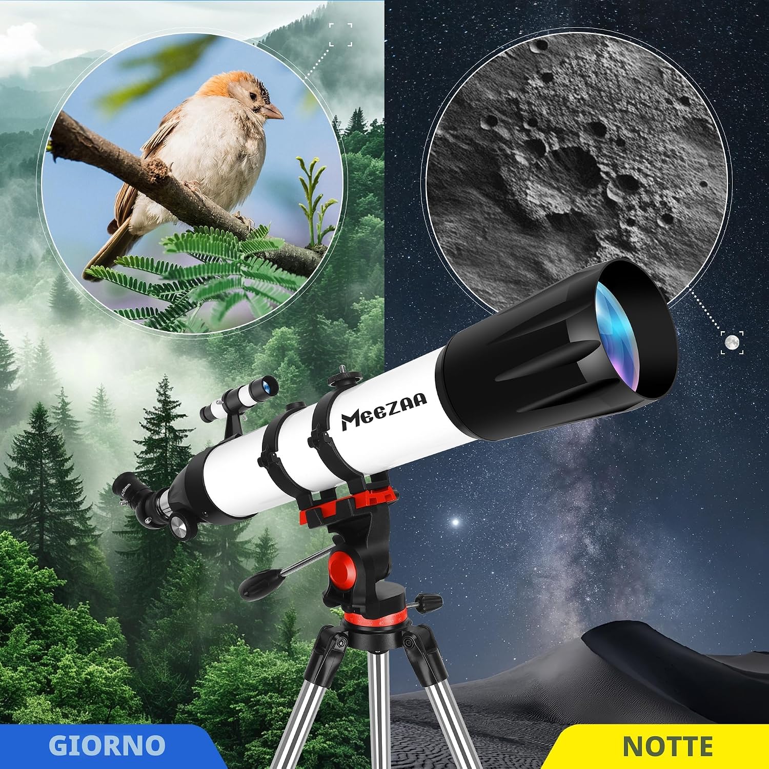 Thumbnail 6 de MEEZAA 90 mm 800 mm telescopio astronomico