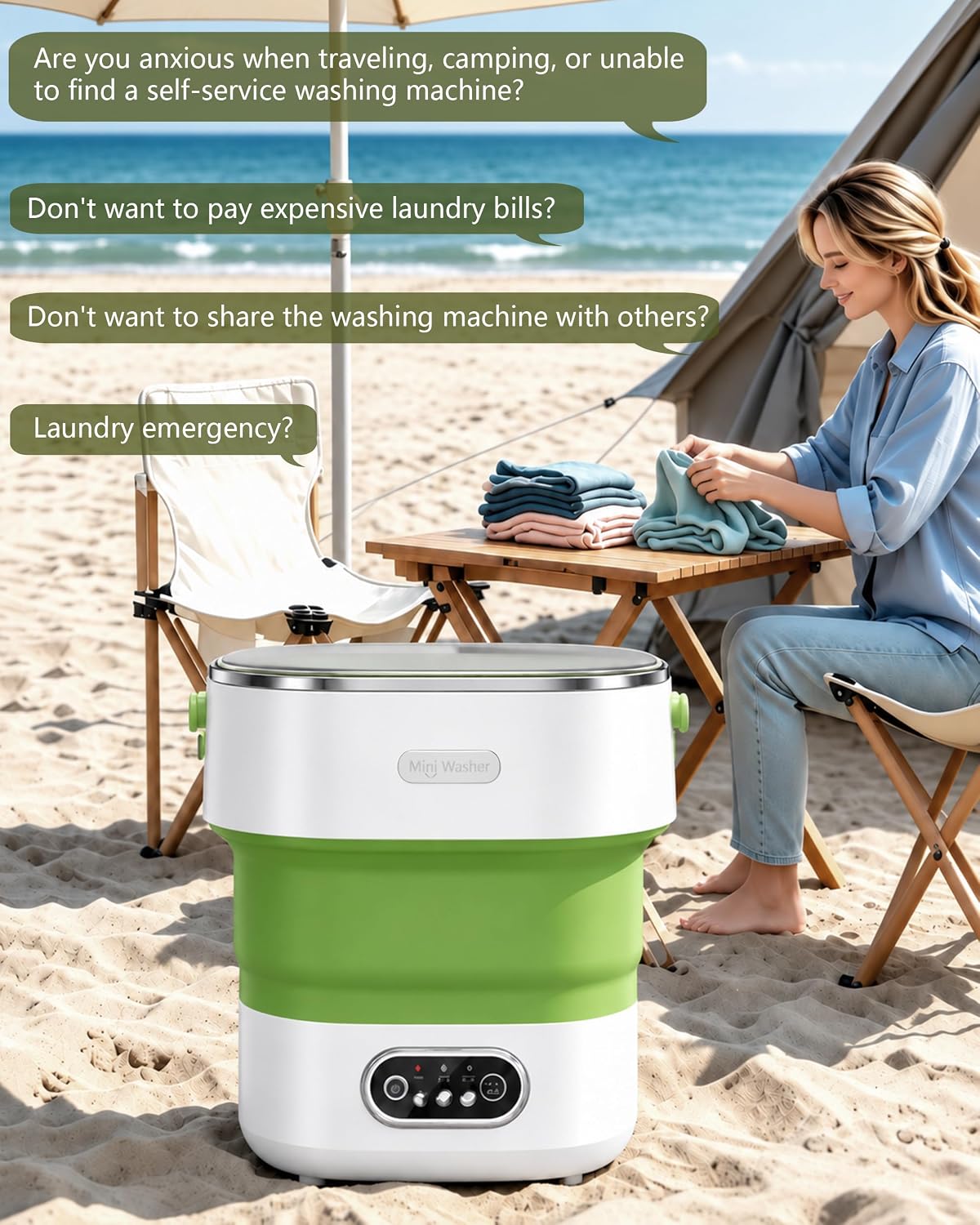 Thumbnail 6 de Zeynor 20L Mini Portable Washing Machine, Foldable Top-Load Washer