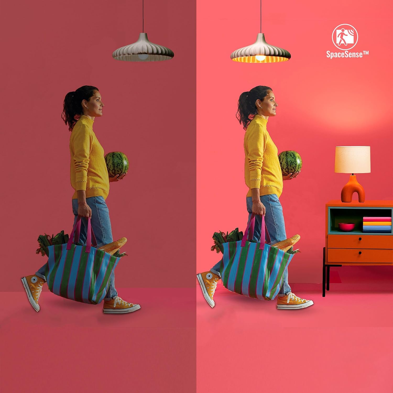 Detalle de WiZ lampadaire Gradient réglable blanc et couleur, dimmable, 16 millions de couleurs, contrôle Wi‑Fi (Google Home, Alexa, HomeKit)