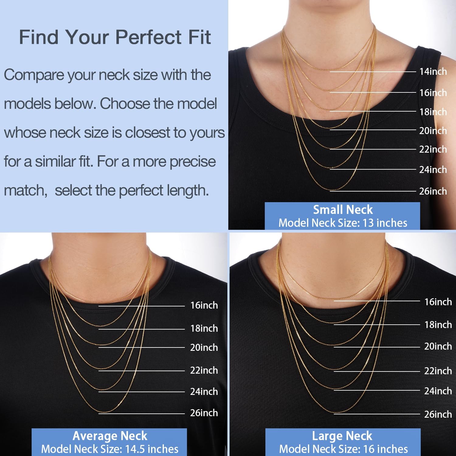 Detalle de Jewlpire Chain Necklace, 925 Sterling Silver