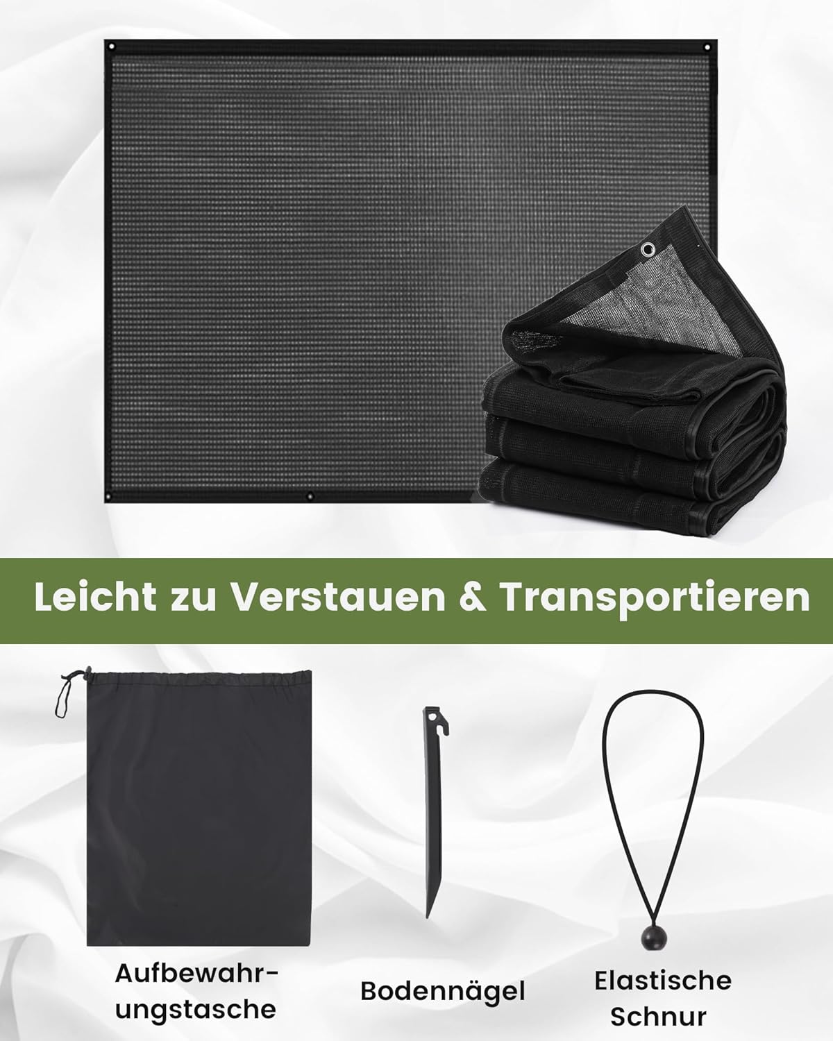 Detalle 2 de FoundGo Sonnenschutz Markise Wohnmobil 200 x 430 cm – Sunblocker Vorderwand mit Keder, 220 g/m² HDPE, 75% Sichtschutz