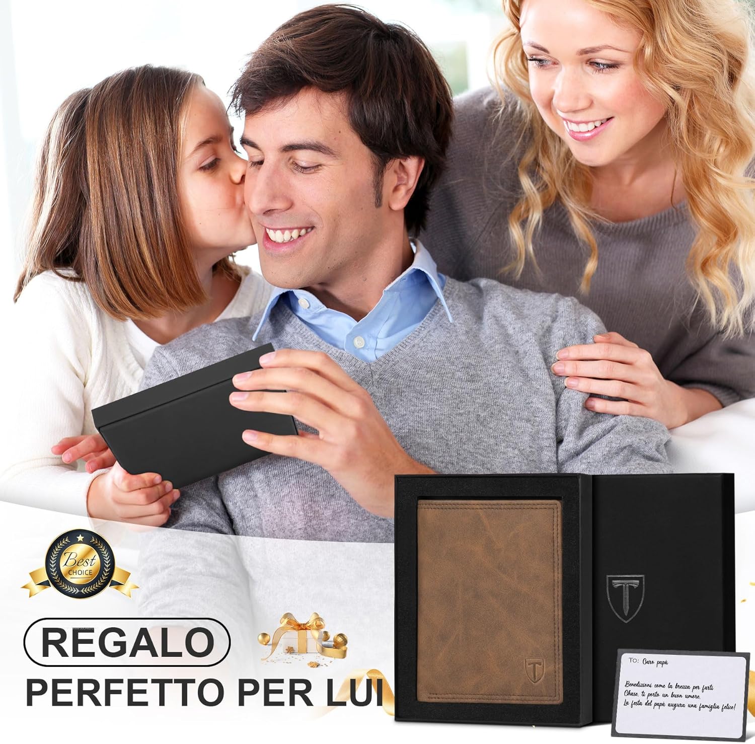 Detalle 2 de TEEHON Portafogli Uomo RFID in Pelle Microfibra Slim con 12 Carte, ID e Finestra Foto – Marrone