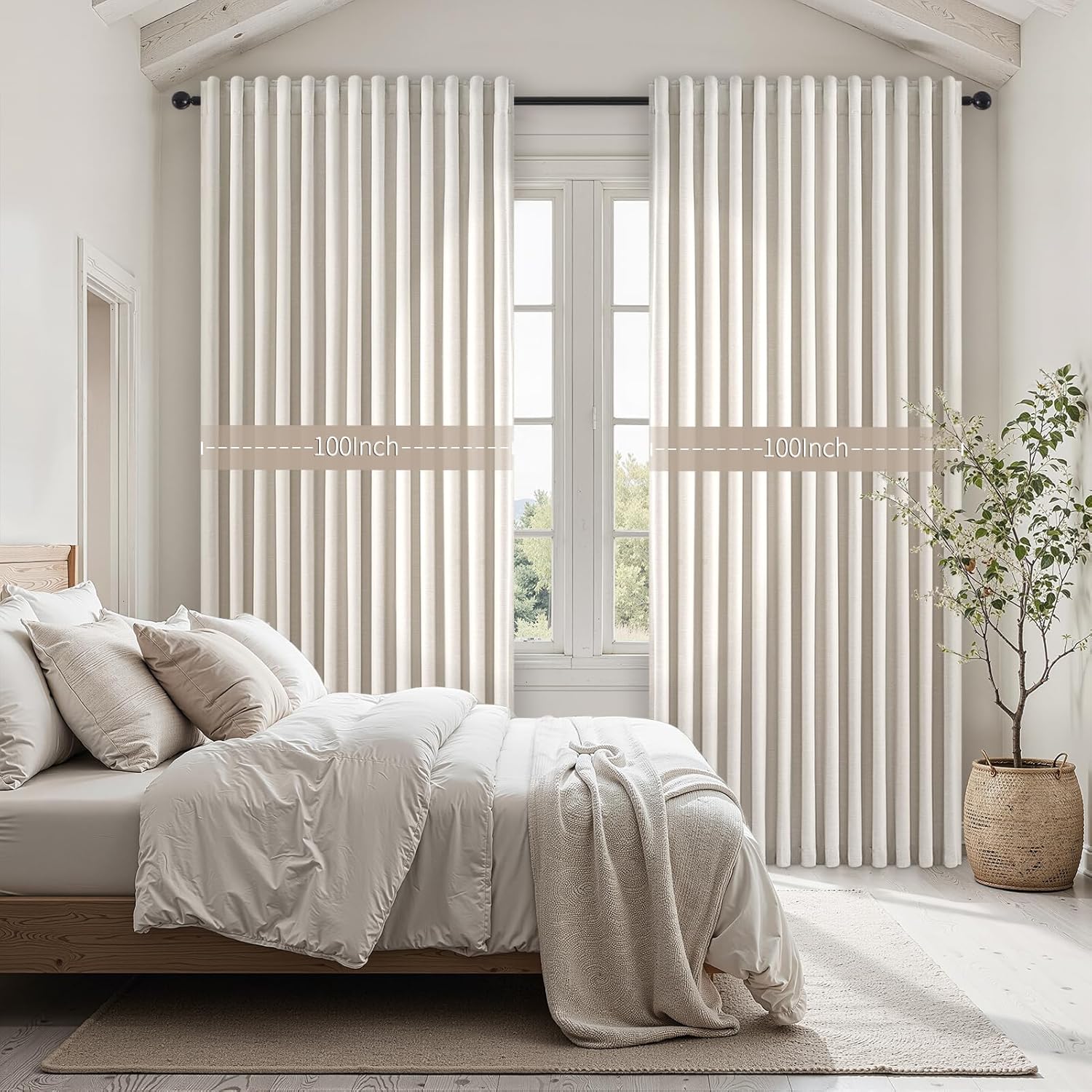 Thumbnail 4 de Extra Wide 100 Inch Length Blackout Curtains & Drape (Two Panels, 100"W x 96"L each) for Sliding Glass Doors