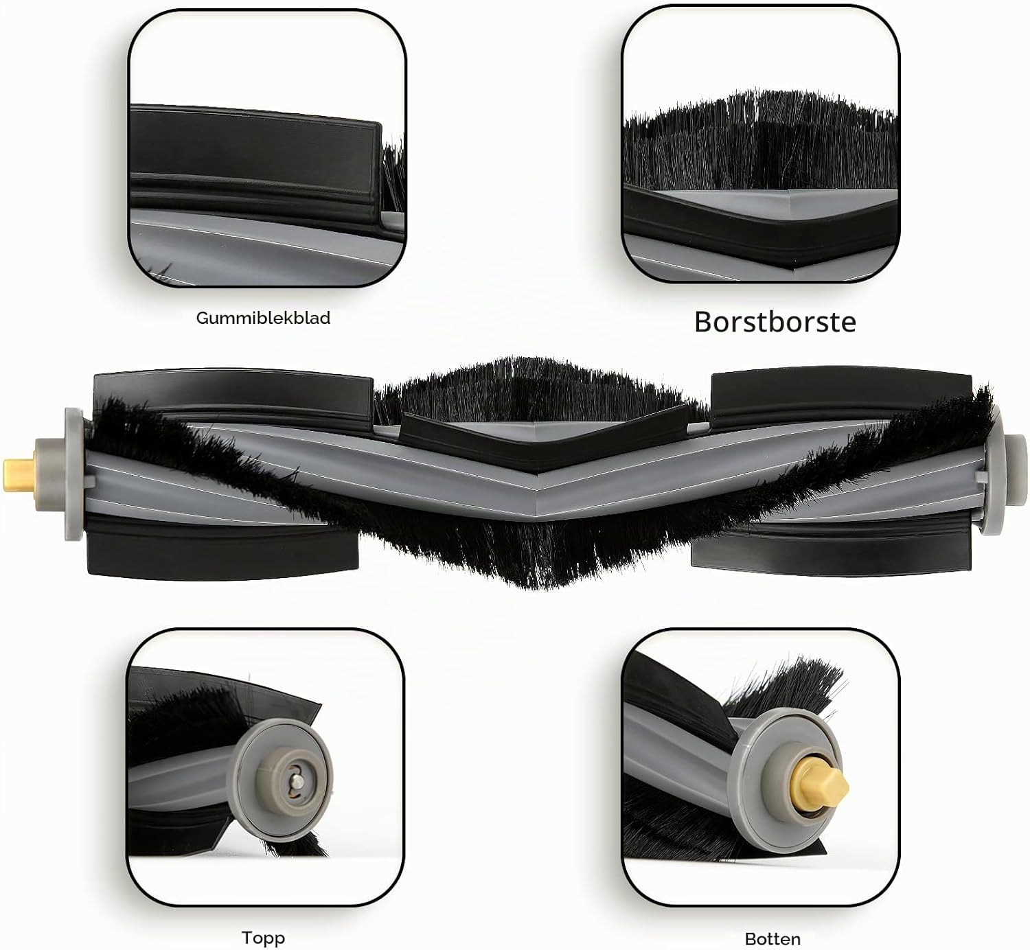 Detalle de COWINORY huvudborstar för DEEBOT X1, T10 och T20, 4-pack