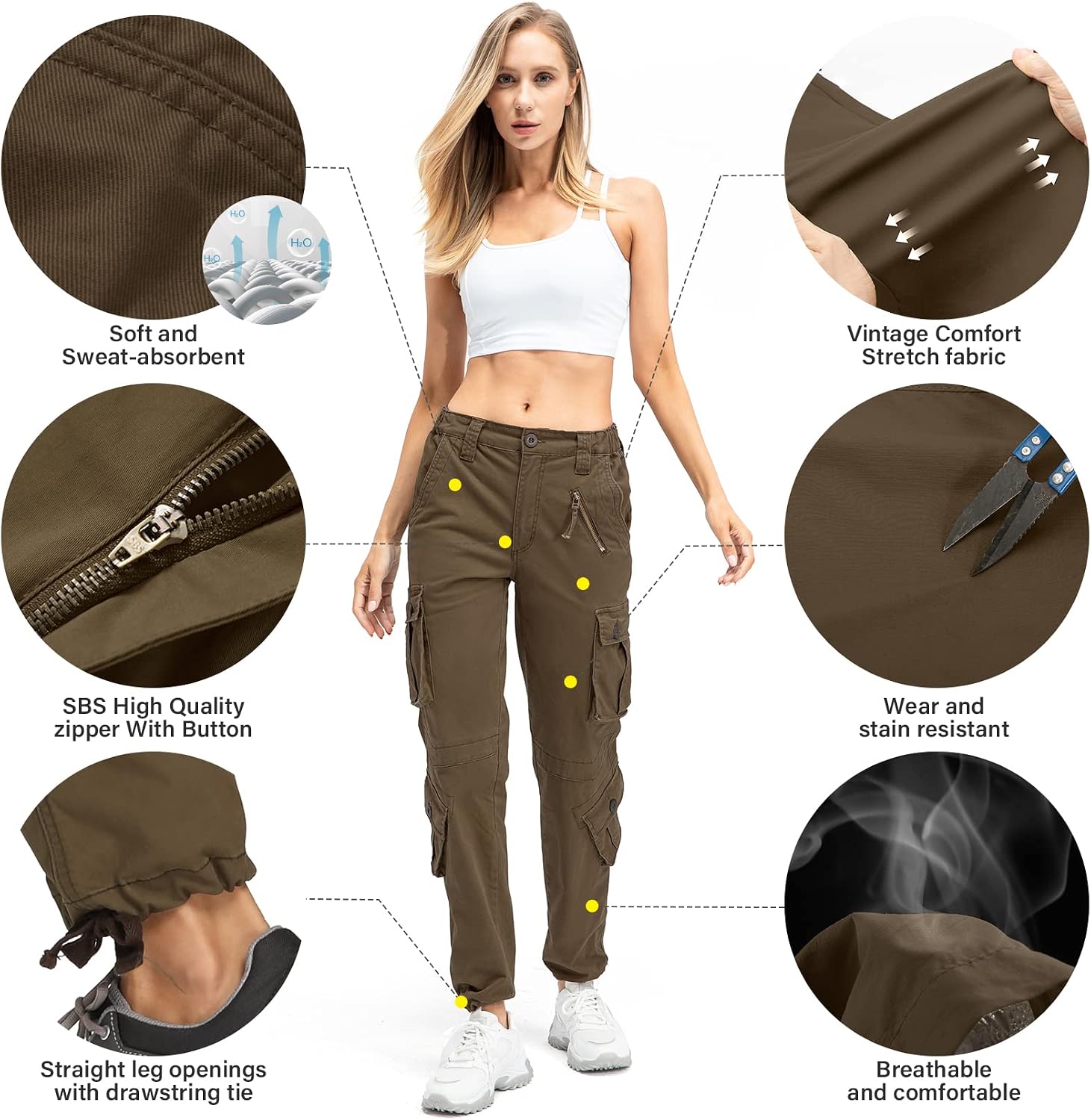 Detalle de Jessie Kidden tactical cargo pants 8 pockets