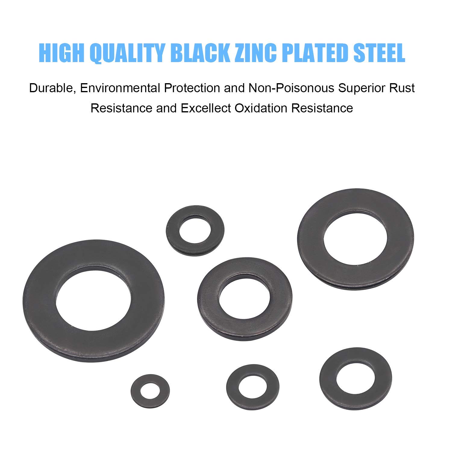 Thumbnail 1 de TAIANJI 684-teiliges Unterlegscheiben-Set flach & Sicherungsscheiben (M2 bis M12) in Gitterbox