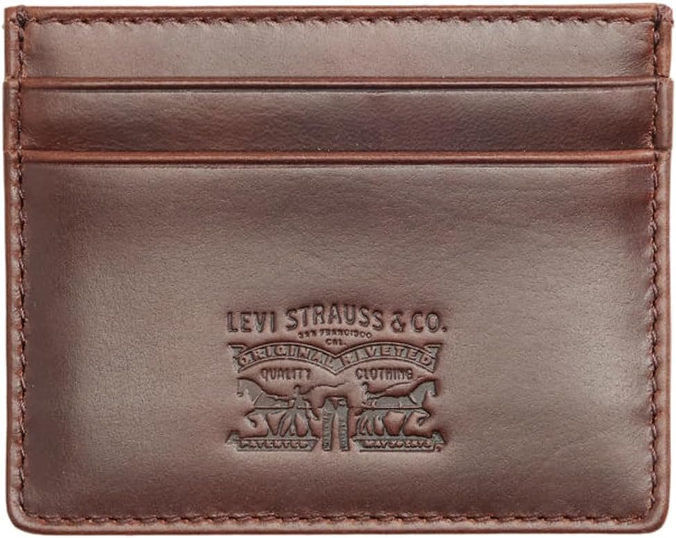 Detalle de Levi's Men's Leather Card Case Wallet