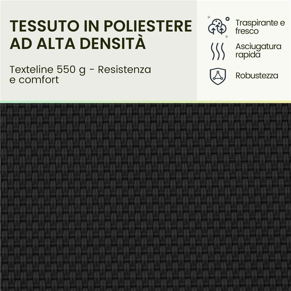 Detalle de Yaheetech Set di 2 sedie a sdraio pieghevoli a gravità zero con vassoio rimovibile, nero