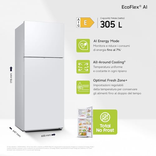Detalle de Samsung Frigorifero Doppia Porta EcoFlex AI F-RD31CG56WW3M: spazio e tecnologia Total No Frost